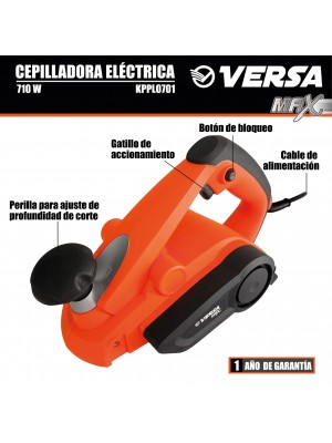 CEPILLADORA ELÉCTRICA 710W VERSA MAX